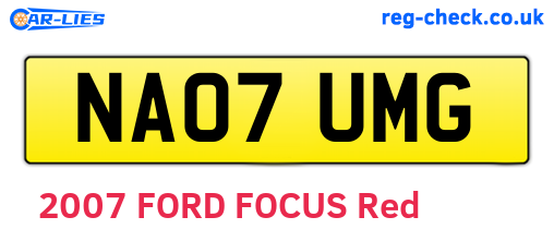 NA07UMG are the vehicle registration plates.