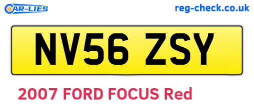 NV56ZSY are the vehicle registration plates.