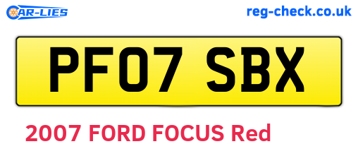PF07SBX are the vehicle registration plates.