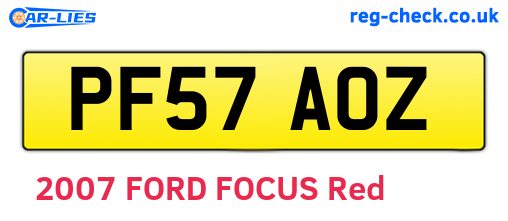 PF57AOZ are the vehicle registration plates.