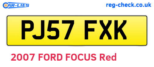 PJ57FXK are the vehicle registration plates.