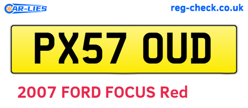 PX57OUD are the vehicle registration plates.