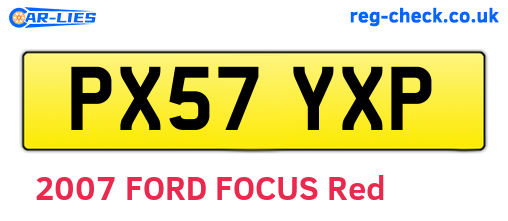 PX57YXP are the vehicle registration plates.