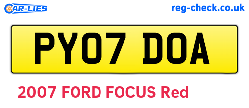 PY07DOA are the vehicle registration plates.
