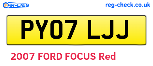 PY07LJJ are the vehicle registration plates.
