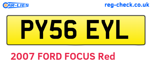 PY56EYL are the vehicle registration plates.