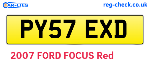 PY57EXD are the vehicle registration plates.
