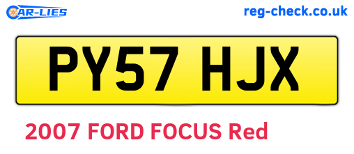 PY57HJX are the vehicle registration plates.