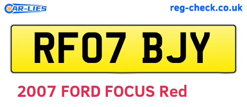 RF07BJY are the vehicle registration plates.
