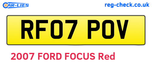 RF07POV are the vehicle registration plates.