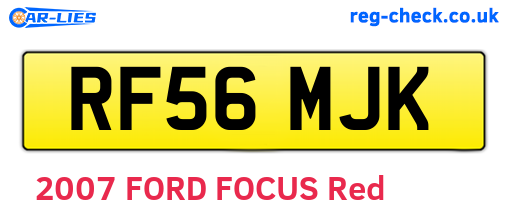 RF56MJK are the vehicle registration plates.