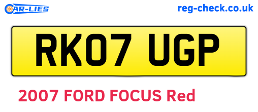 RK07UGP are the vehicle registration plates.