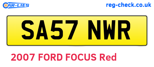 SA57NWR are the vehicle registration plates.