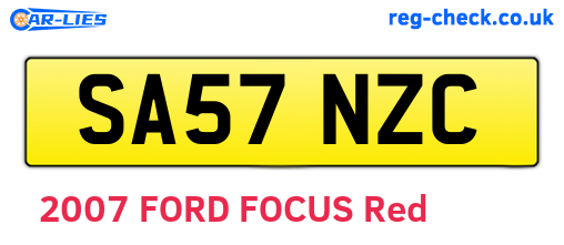SA57NZC are the vehicle registration plates.