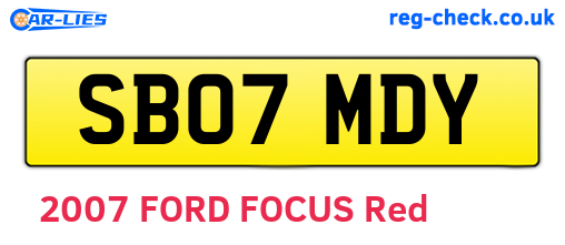 SB07MDY are the vehicle registration plates.