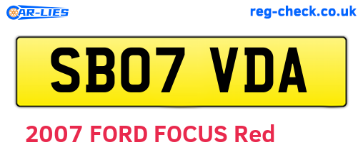 SB07VDA are the vehicle registration plates.