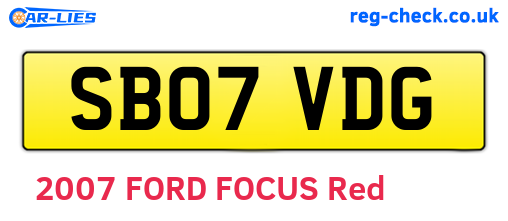 SB07VDG are the vehicle registration plates.