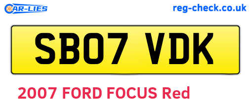 SB07VDK are the vehicle registration plates.