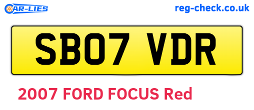 SB07VDR are the vehicle registration plates.