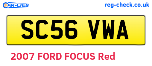 SC56VWA are the vehicle registration plates.