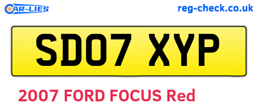 SD07XYP are the vehicle registration plates.