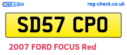 SD57CPO are the vehicle registration plates.