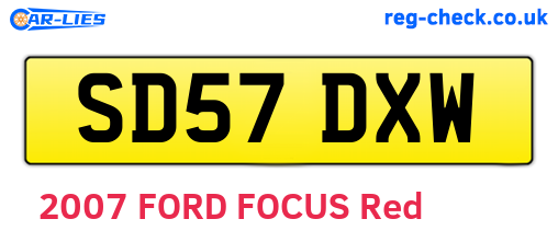 SD57DXW are the vehicle registration plates.