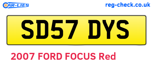 SD57DYS are the vehicle registration plates.