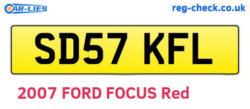 SD57KFL are the vehicle registration plates.