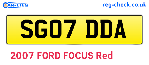 SG07DDA are the vehicle registration plates.