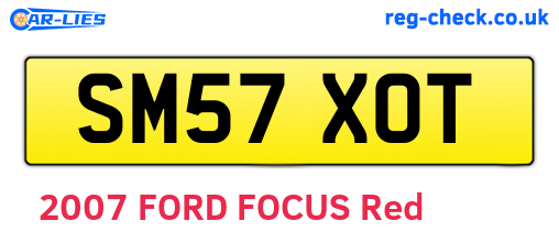 SM57XOT are the vehicle registration plates.