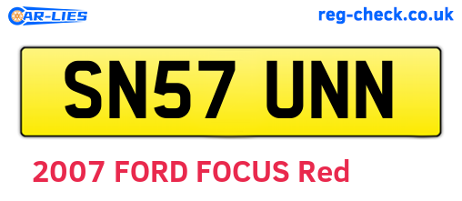 SN57UNN are the vehicle registration plates.