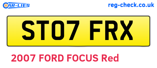 ST07FRX are the vehicle registration plates.
