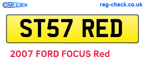 ST57RED are the vehicle registration plates.