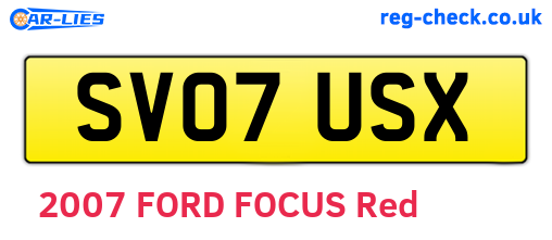 SV07USX are the vehicle registration plates.