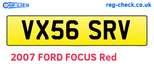 VX56SRV are the vehicle registration plates.