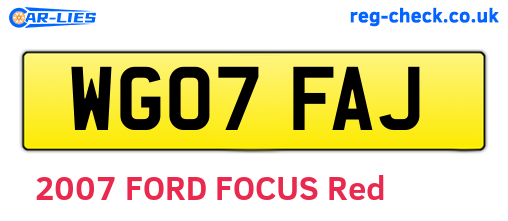 WG07FAJ are the vehicle registration plates.