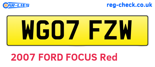 WG07FZW are the vehicle registration plates.