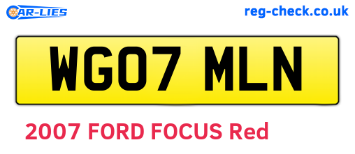 WG07MLN are the vehicle registration plates.