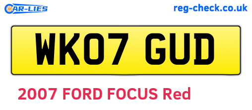 WK07GUD are the vehicle registration plates.