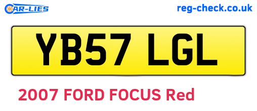 YB57LGL are the vehicle registration plates.