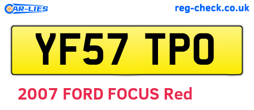 YF57TPO are the vehicle registration plates.
