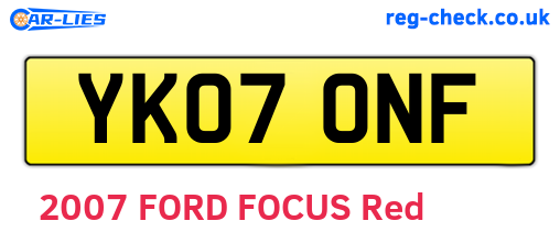 YK07ONF are the vehicle registration plates.