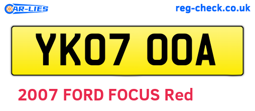 YK07OOA are the vehicle registration plates.