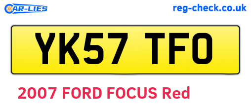 YK57TFO are the vehicle registration plates.