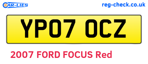 YP07OCZ are the vehicle registration plates.
