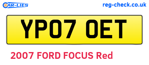YP07OET are the vehicle registration plates.