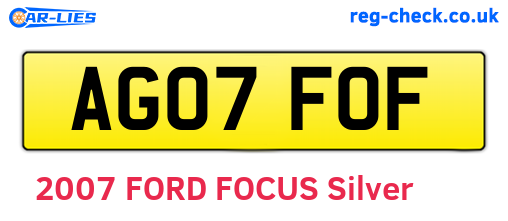 AG07FOF are the vehicle registration plates.