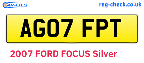 AG07FPT are the vehicle registration plates.