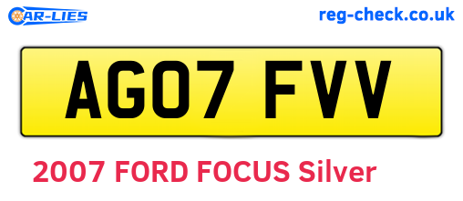 AG07FVV are the vehicle registration plates.